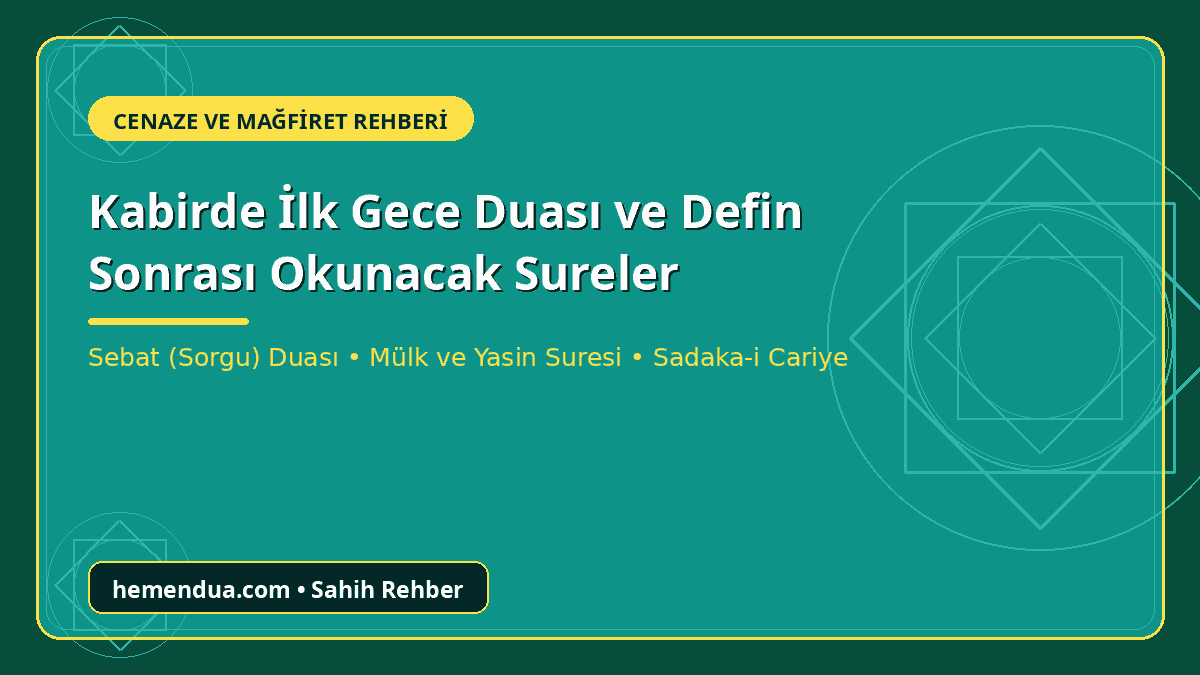 Kabirde ilk gece duası ve vefat edenin ilk gecesinde okunacak sureler