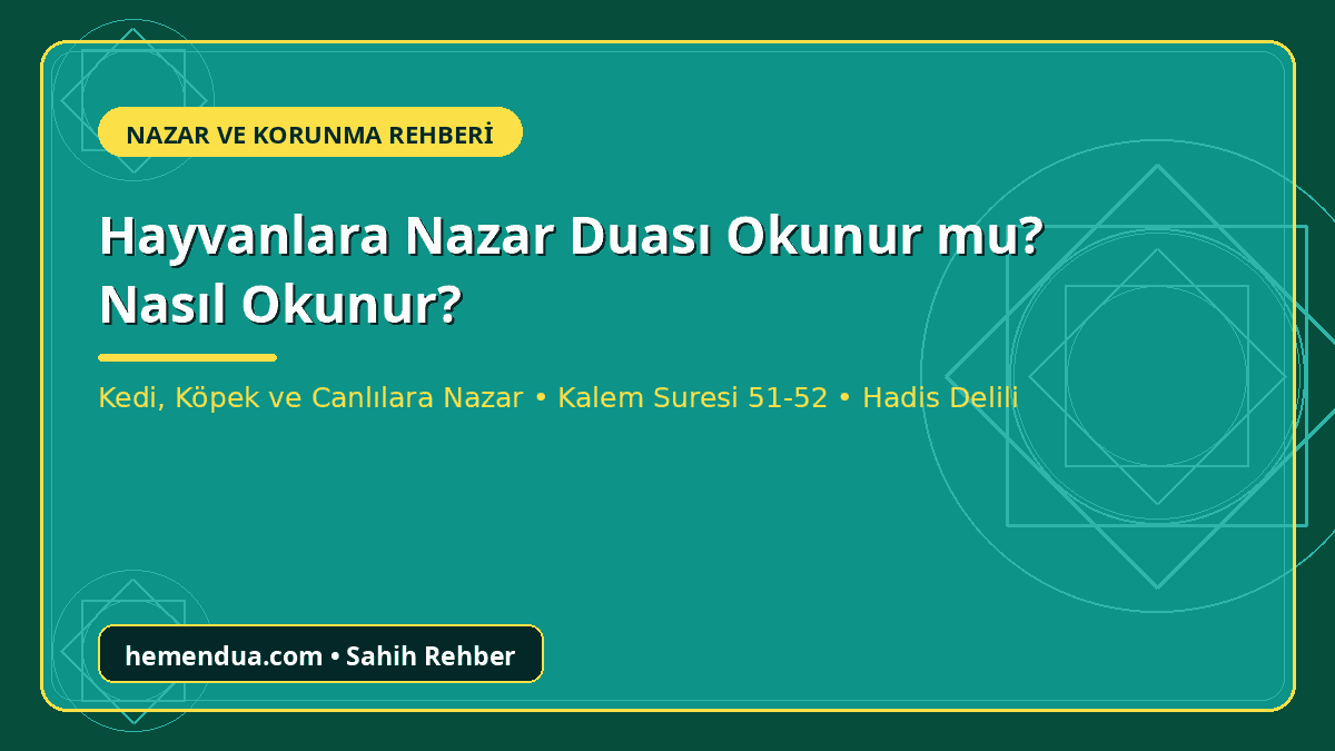 Hayvanlara nazar duası okunur mu ve nazar değen hayvana okunacak dua