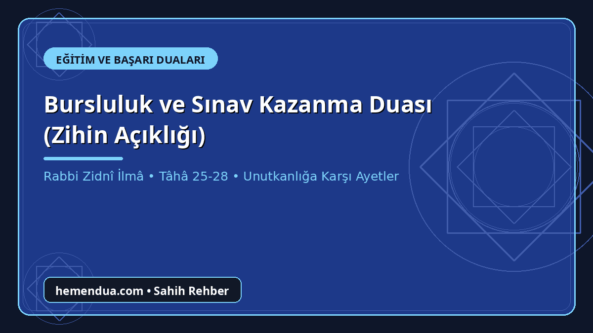 Bursluluk sınavı kazanma duası ve sınav öncesi zihin açıklığı duaları
